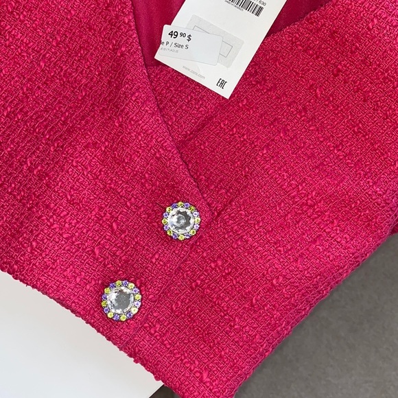 Zara Tweed Crop Jacket - Picture 6 of 8